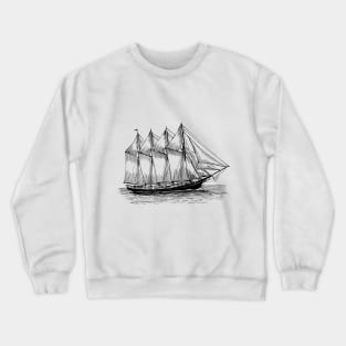 Minimal Boat Design Crewneck Sweatshirt